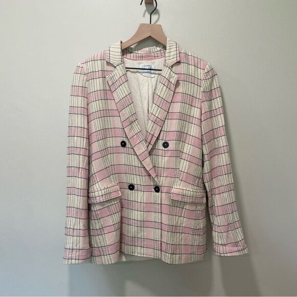 Forte Forte Pink Plaid Virgin Wool Blend Blazer sz II (6) - Picture 1 of 14